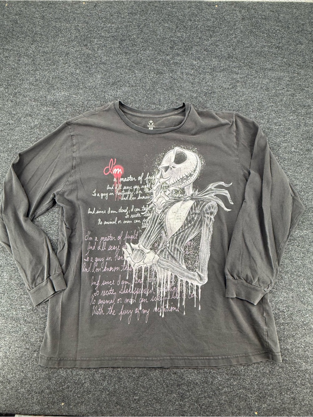 Disney Black 'Nightmare Before Christmas' Jack Skellington Long Sleeve Tee